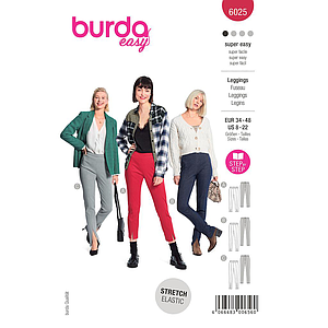 Patron Burda 6025 - Pantalons style leggins qui amincissent la silhouette du 36 au 46 (FR)
