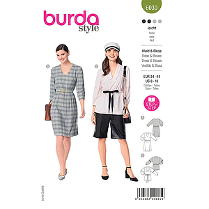 Patron Burda 6030 - Robe et Blouse, encolure V du 36 au 46 (FR)
