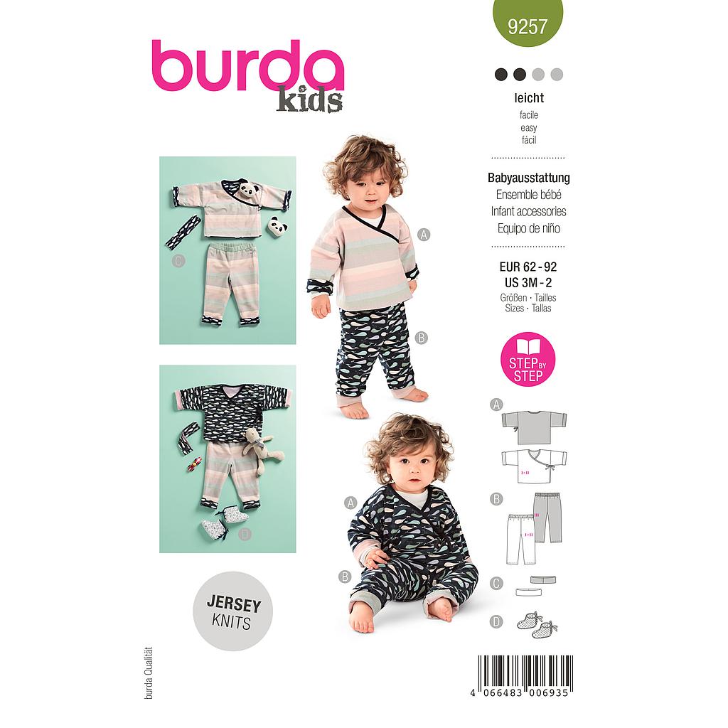 Patron Burda 9257 - Ensemble Pantalon et Veste bébé de 62 à 92 cm