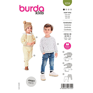 Patron Burda 9259 - Ensemble Tee- shirt et Pantalon bébé de 56 à 98 cm 