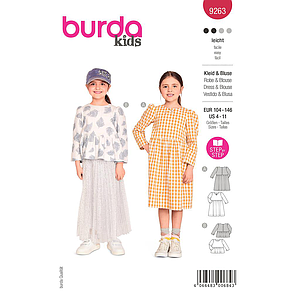 Patron Burda 9263 - Robe et Blouse de fête Fille de 104 à 146 cm#
