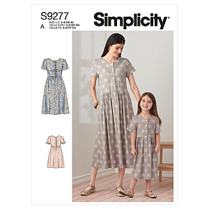 Patron Simplicity 9277.A - Robe Maman - Enfant de 3 à 8 ans et du 34 au 52 (FR)