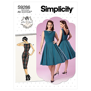 Patron Simplicity 9286 - Robe Femme avec haut ajusté et décolleté plié dans le dos du 34 au 50 (FR) 