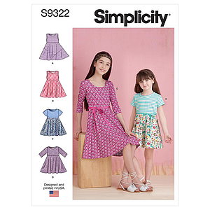 Patron Simplicity 9322 - Robe Enfant à enfilée de 3 à 14 ans (97 à 155 cm)