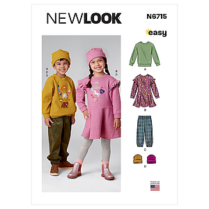 Patron New Look 6715 - Ensemble Enfant Mixte décontracté en maille de 3 à 8 ans