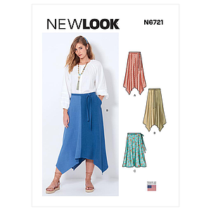 Patron New Look 6721 -  Jupes asymétriques du 38 au 50 (FR)#