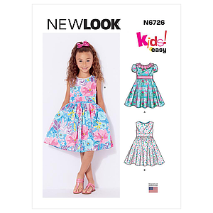 Patron New Look 6726 - Robes pour enfants avec variantes de 06 mois à 8 ans