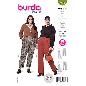 Patron Burda 5946 - Pantalon polyvalent et confortable du 46 au 56 (FR)