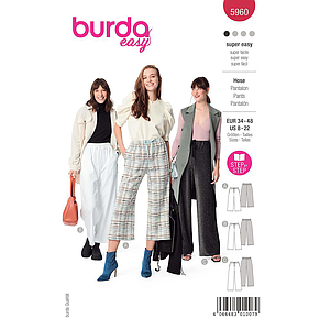 Patron Burda 5960 - Pantalon ultra pratique avec coupe droite du 36 au 50 (FR)