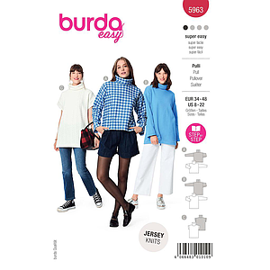 Patron Burda 5963 - Pull à col roulé avec variations du 36 au 50 (FR)