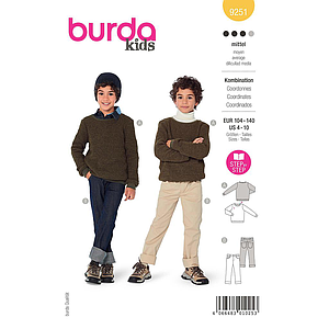 Patron Burda 9251 - Ensemble pull et pantalon douillets de 104 à 140 cm