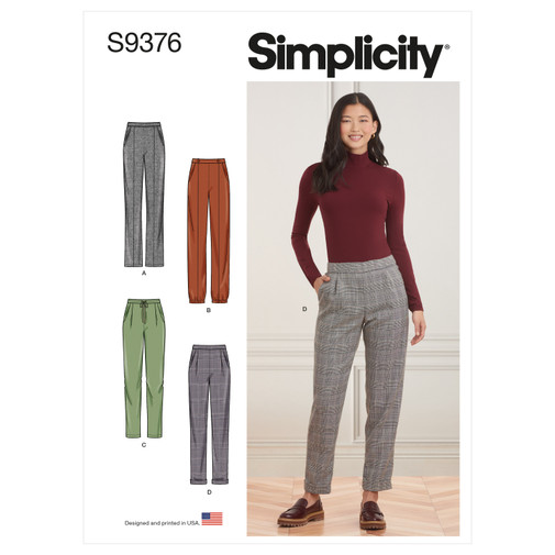 Patron Simplicity 9376 - Pantalon à enfiler pour femme 34 au 52 FR