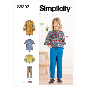 Patron Simplicity 9393 - Robe, tunique, haut et pantalon pour enfant 3 à 8 ans