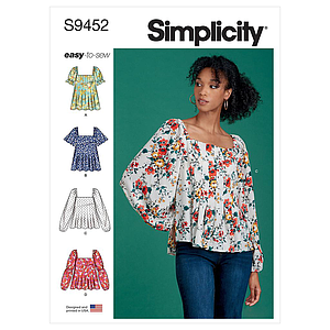 Patron Simplicity 9452 - Hauts pour femme du 34 au 52 FR