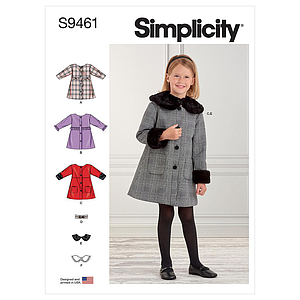 Patron Simplicity 9461 - Manteau pour enfant du 3 au 8 ans
