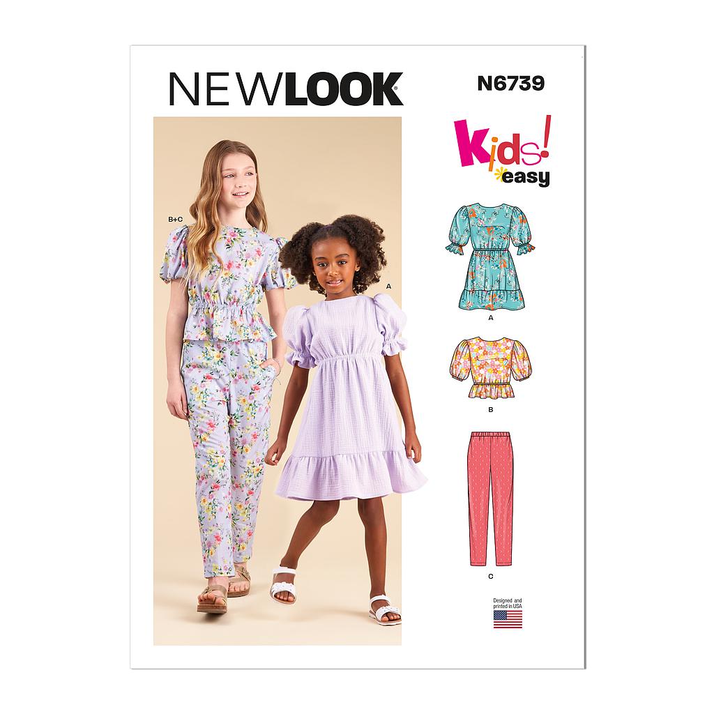[NL6739] Patron New Look 6739 - Robe, haut et pantalon pour filles de 94 à 158 (FR)