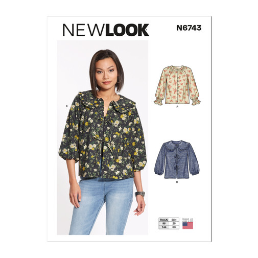 Patron New Look 6743 -  Top avec variantes du 36 au 48 (FR)