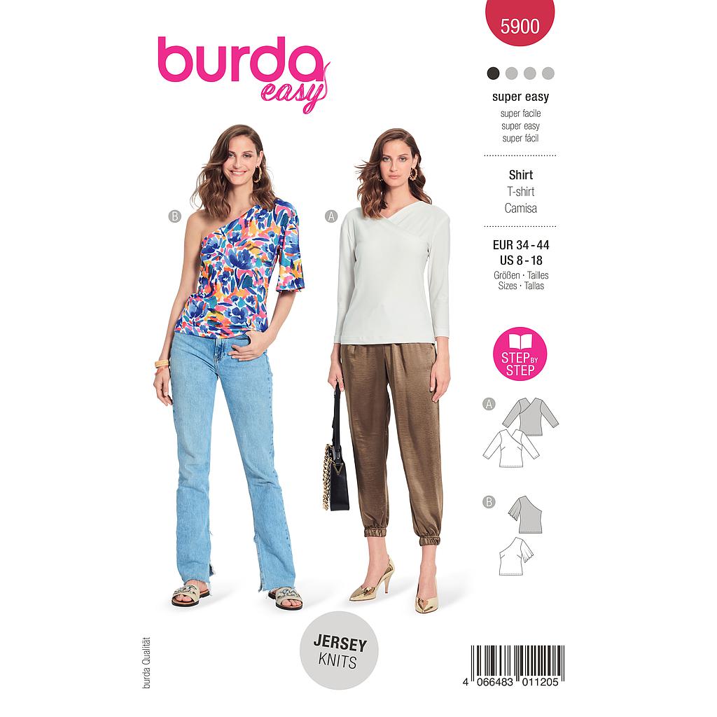 Patron Burda 5900 - Tee-shirts cintrés du 34 au 44 (FR)