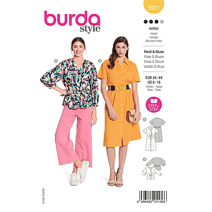 Patron Burda 6023 - Robe et de la blouse du 34 au 44 (FR)