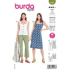 Patron Burda 5922 - Top et robes à bretelles du 34 au 44 (FR)