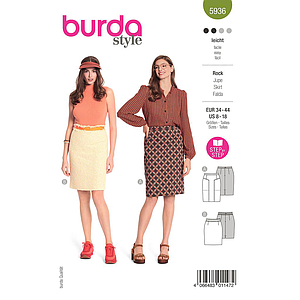 Patron Burda 5936 -  Jupes droites du 46 au 56 (FR)