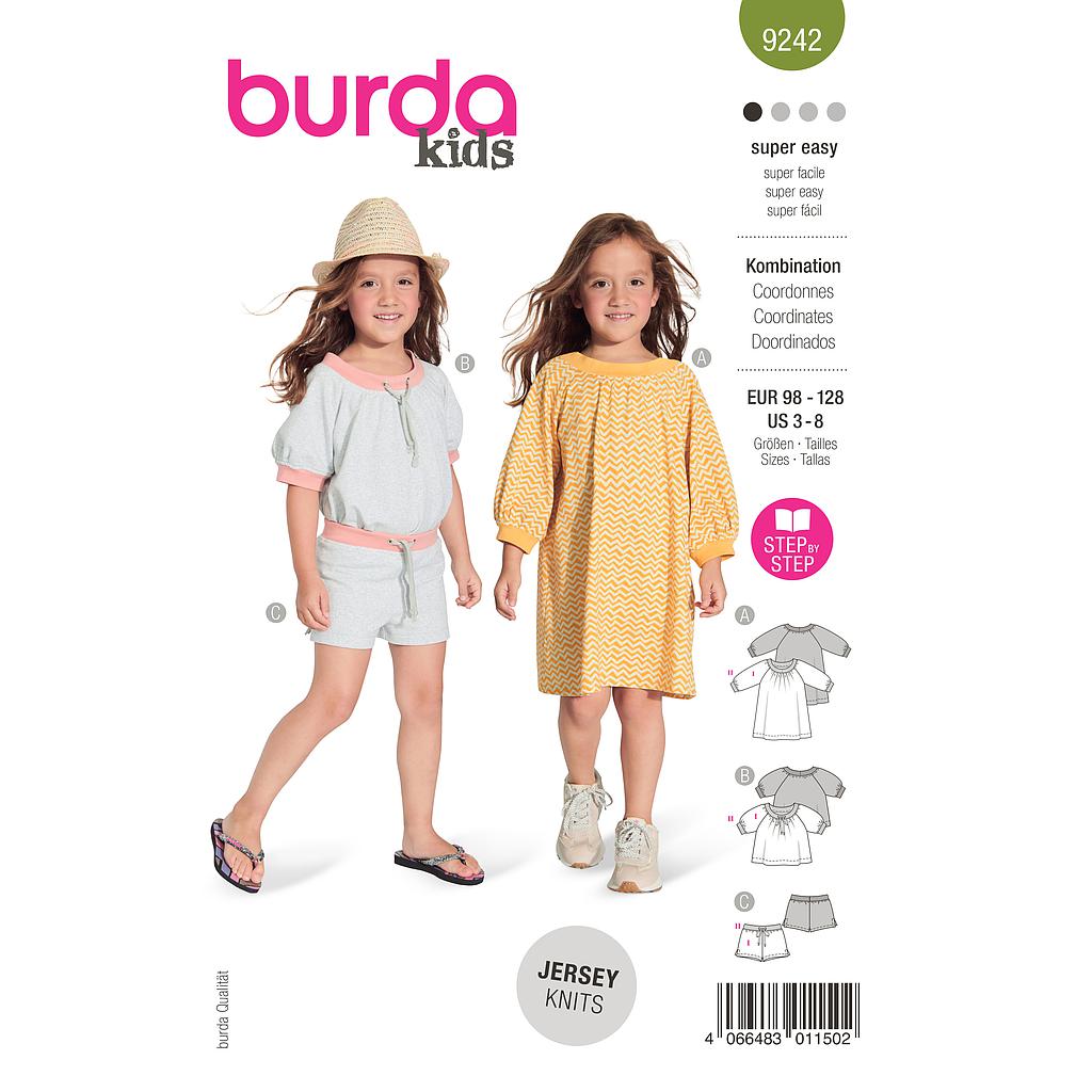 [B9242] Patron Burda 9242 - Robes amples dans un jersey moelleux du 46 au 56 (FR)
