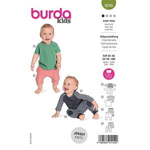 Patron Burda 9246 -  Ensemble Tee-shirts et pantalons du 36 au 46 (FR)