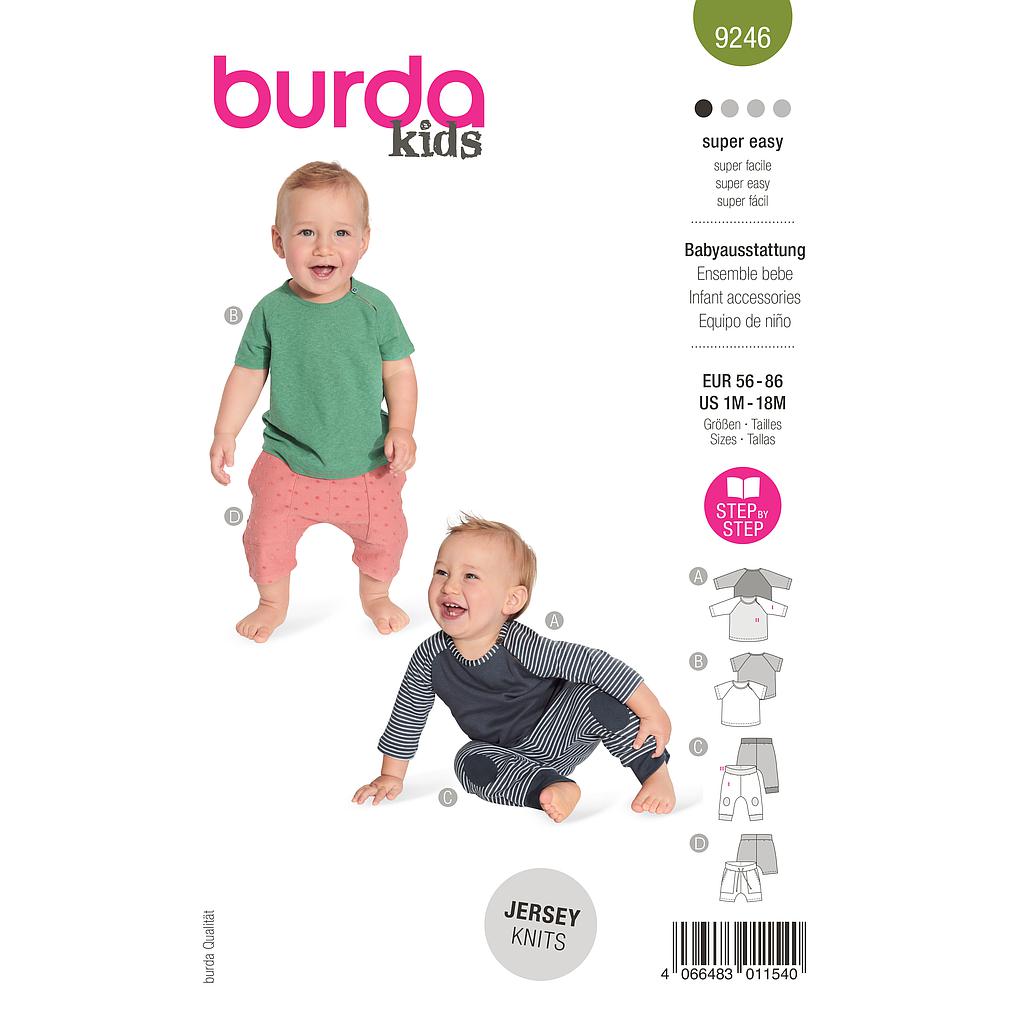 [B9246] Patron Burda 9246 -  Ensemble Tee-shirts et pantalons du 36 au 46 (FR)
