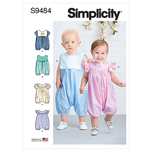 Patron Simplicity 9484 - Barboteuses pour bébés