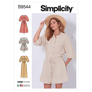 Patron Simplicity 9544 - Robe, pull et jupes pour femme du 34 au 52 FR