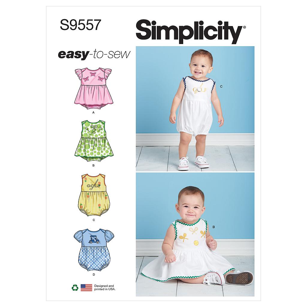 [S9557] Patron Simplicity 9557 - Barboteuse pour bébés