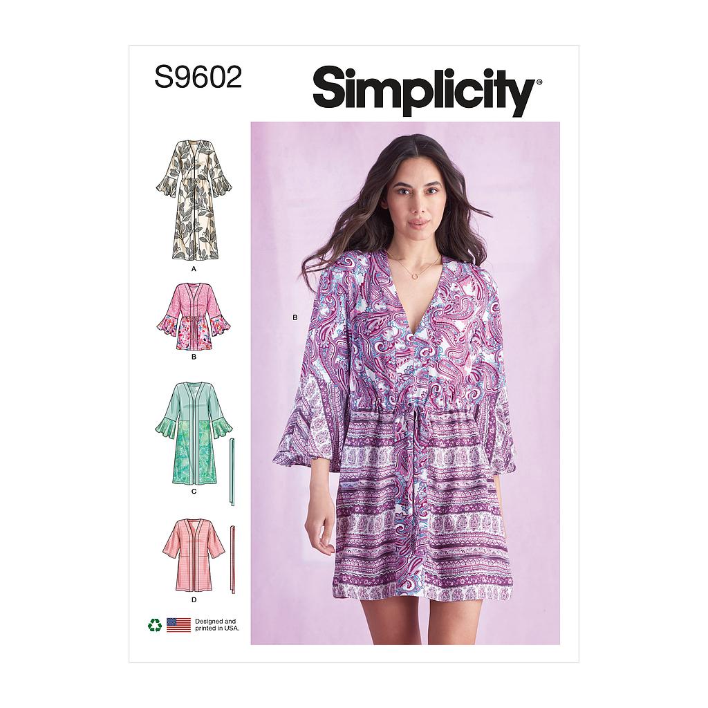 Patron Simplicity 9602 - Caftans et Vestes enveloppantes pour jeunes filles