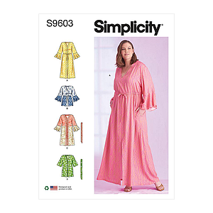 Patron Simplicity 9603 - Caftans et Vestes enveloppantes pour dames