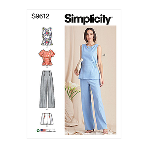 Patron Simplicity 9612 - Hauts, Pantalons et Shorts pour jeunes filles