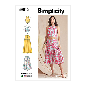 Patron Simplicity 9613 - Hauts et Jupes pour jeunes filles