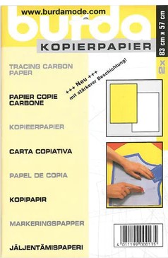 [1300] Papier Carbone Burda Jaune et Blanc - 2 feuilles 83 x 57 cm