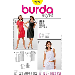 Patron Burda 7972 - Top dos-nu du 34 au 48 (FR)