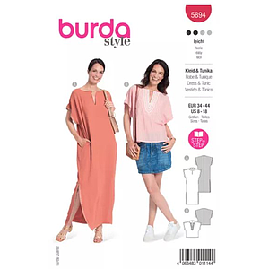Patron Burda 5894 - Longue robe du 34 au 44 (FR)