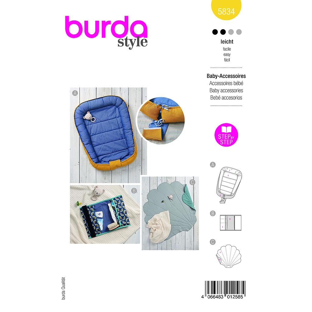 [B5834] Patron Burda 5834-Accessoires bébé