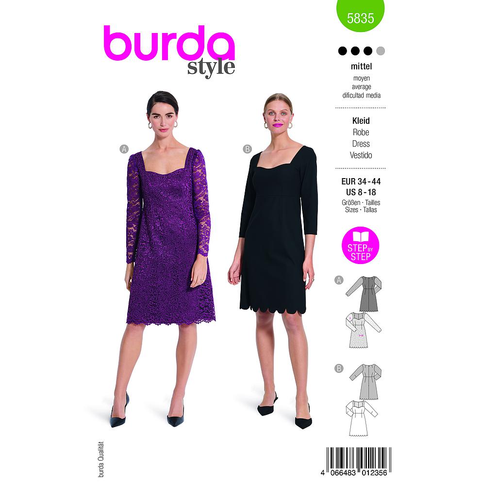 [B5835] Patron Burda 5835-Robe