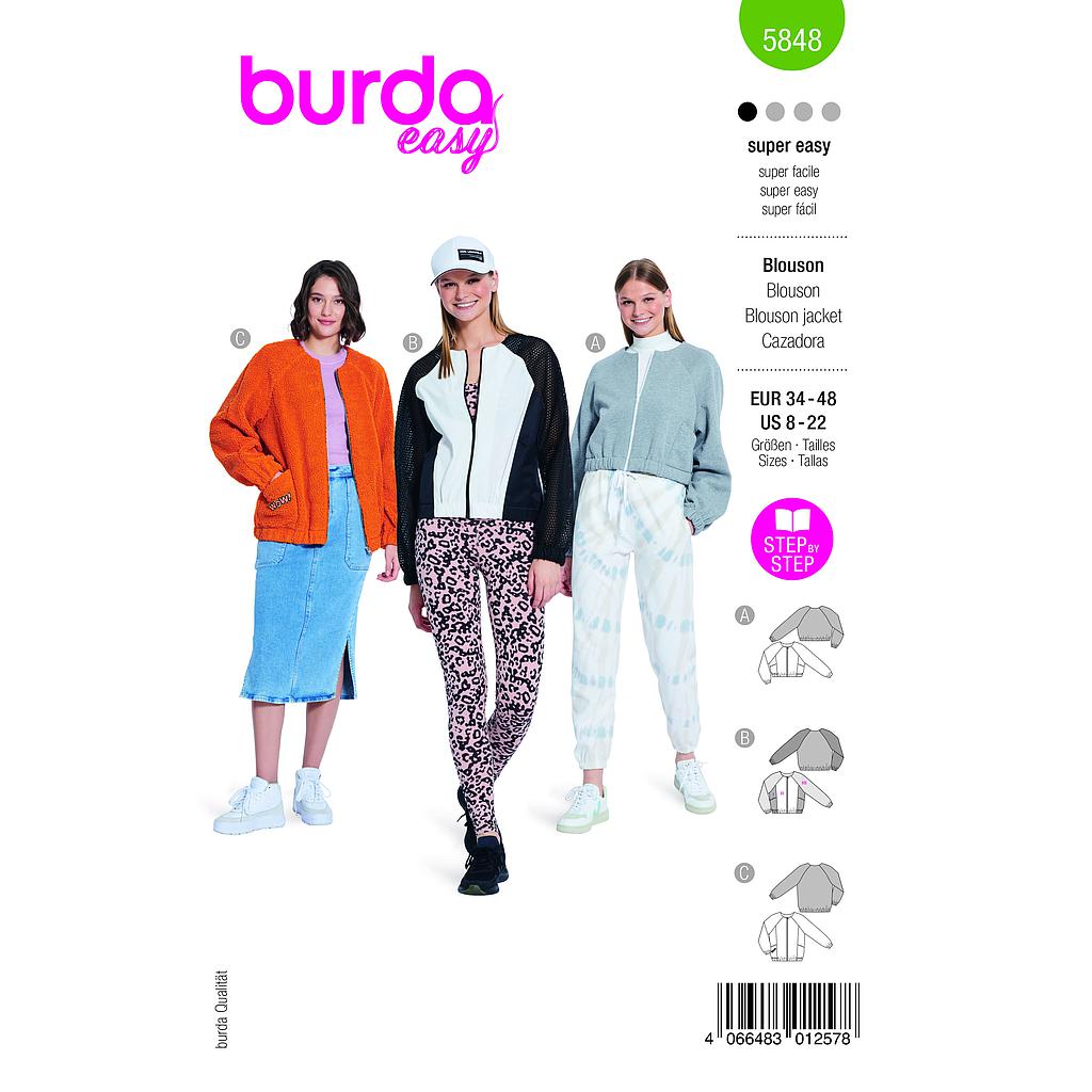 [B5848] Patron Burda 5848-Blouson
