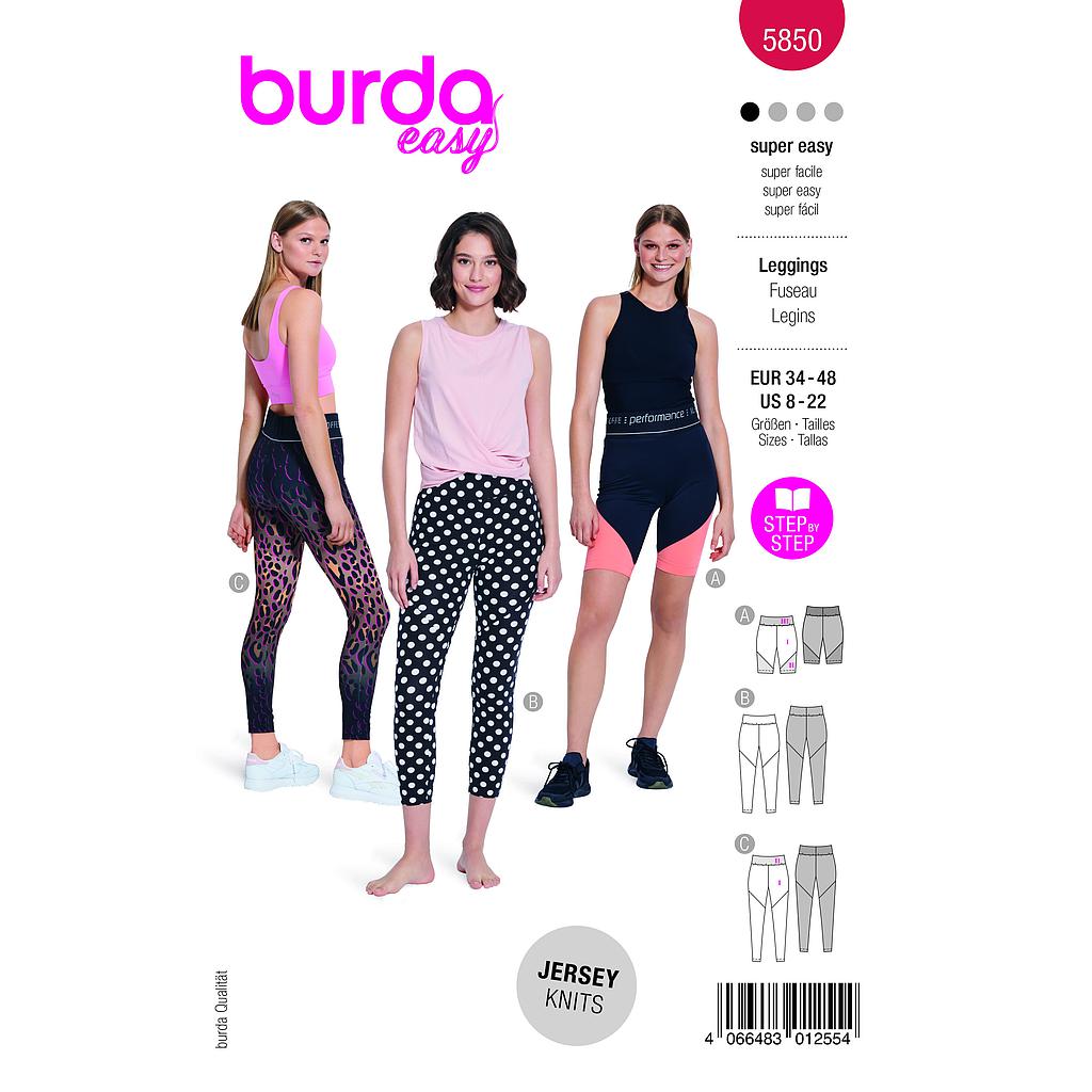 [B5850] Patron Burda 5850-Leggings