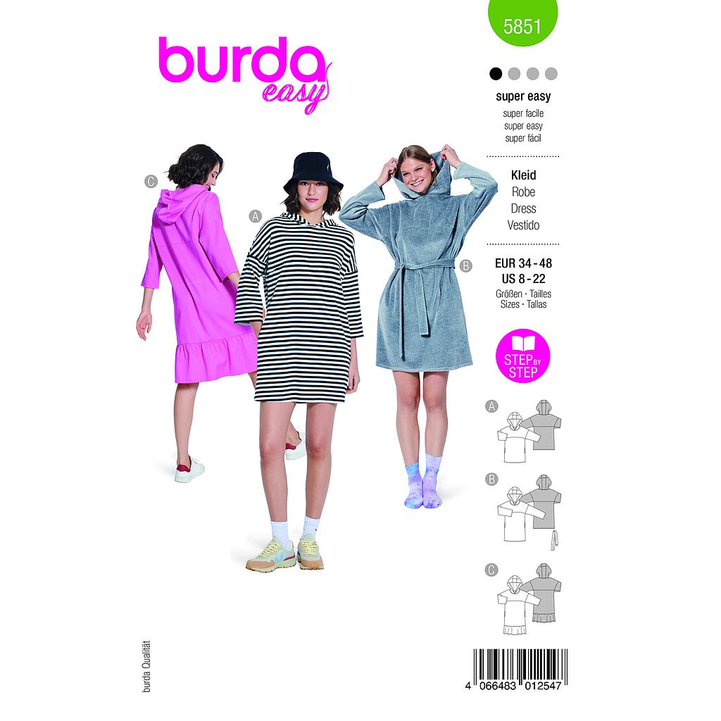 [B5851] Patron Burda 5851-Robe