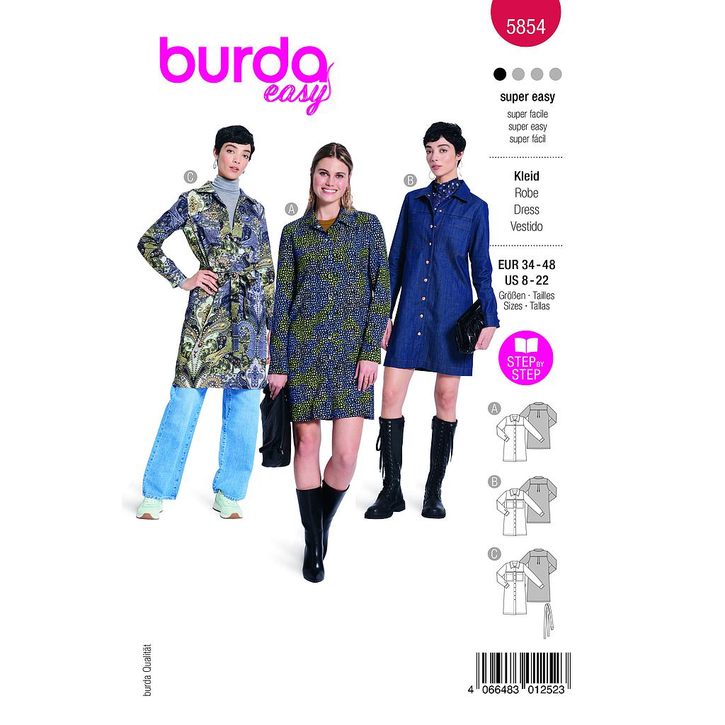 [B5854] Patron Burda 5854-Robe