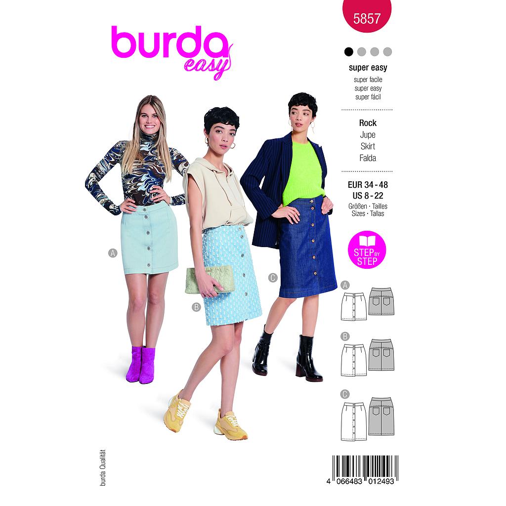 [B5857] Patron Burda 5857-Jupe