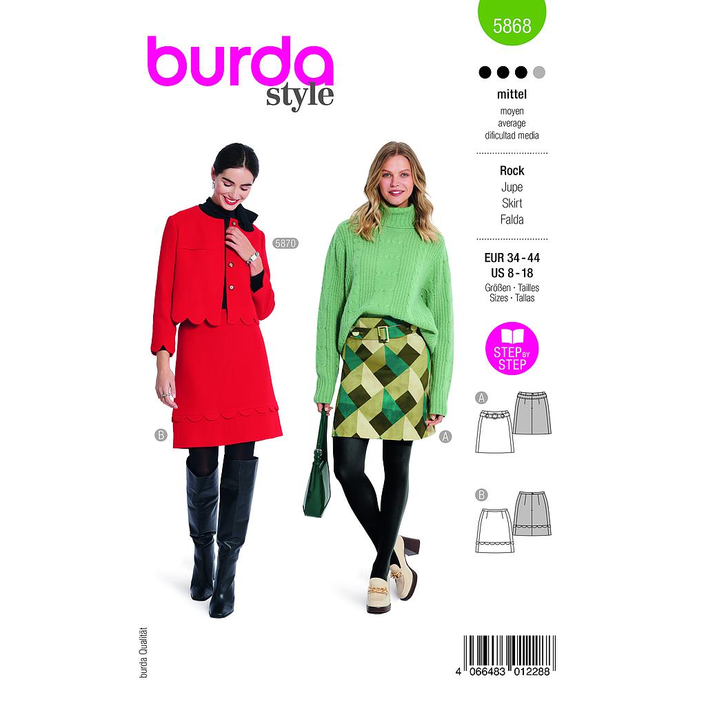 [B5868] Patron Burda 5868-Jupe