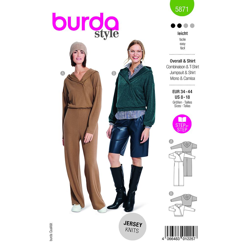 [B5871] Patron Burda 5871-Combinaison & T-shirt
