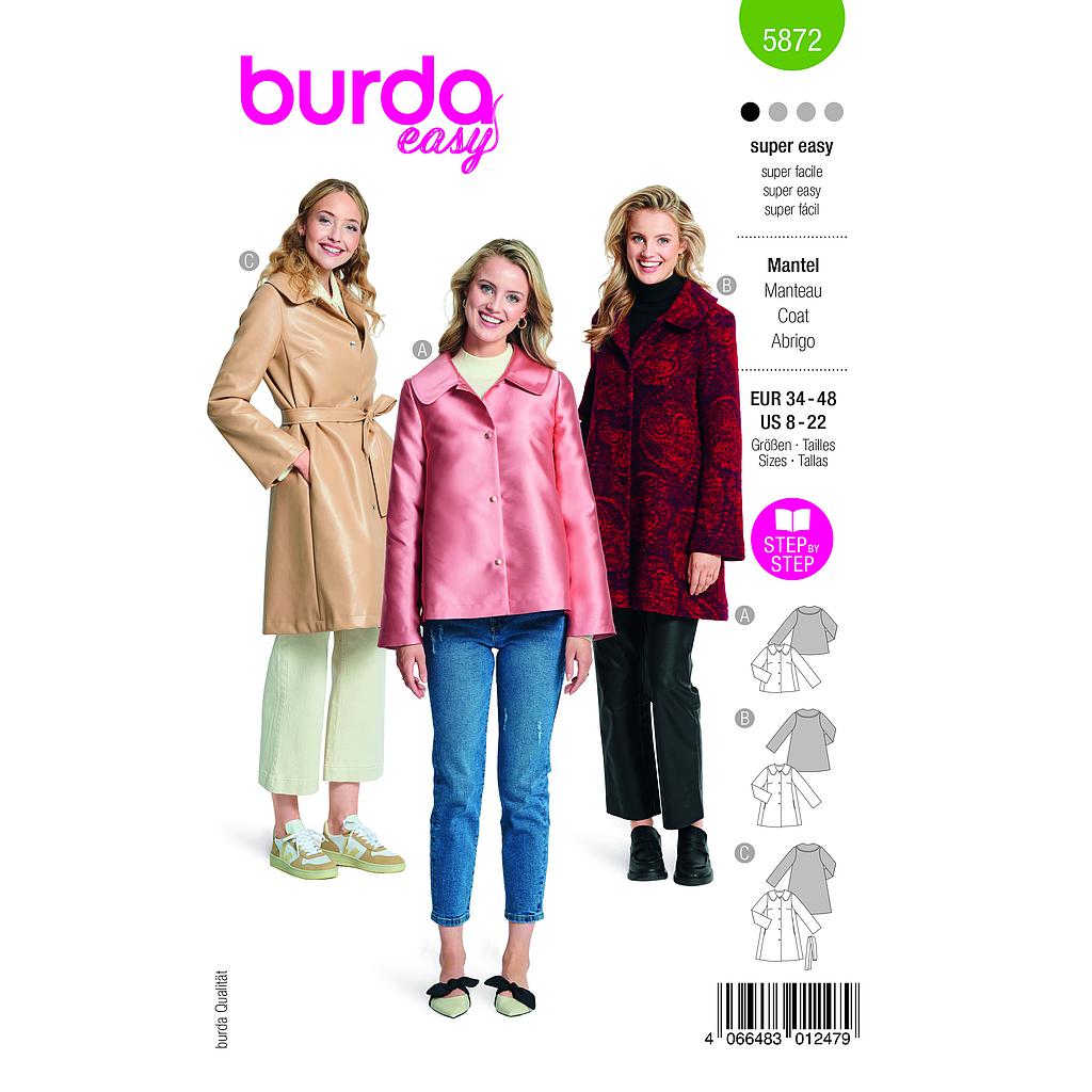 [B5872] Patron Burda 5872-Manteau