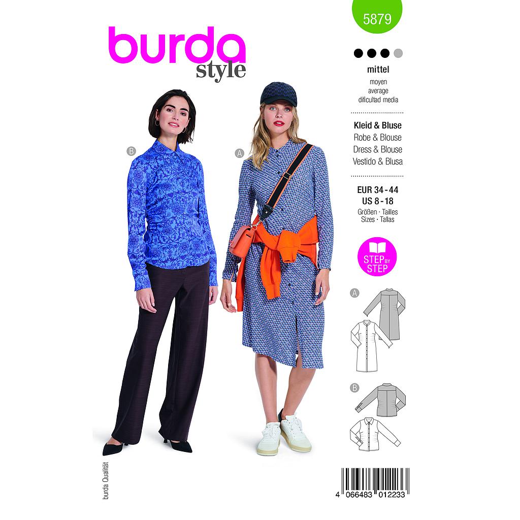 [B5879] Patron Burda 5879-Robe & blouse