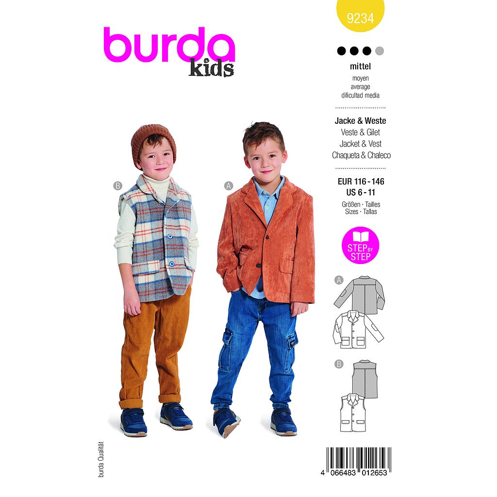 [B9234] Patron Burda 9234-Veste & gilet